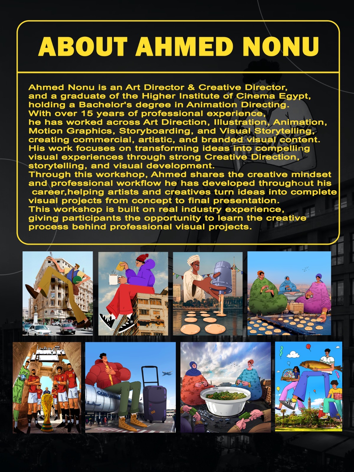 A selection of Ahmed Nonu's illustration work